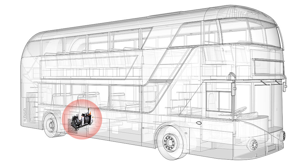 installation d'un compresseur d'air pour autobus électrique
