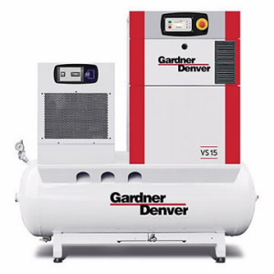 Rotary Screw Oil Less Compressor - EnviroAire VS15 Mounted on Tank