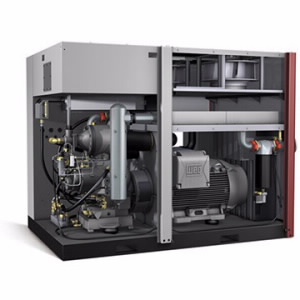Compressor sem óleo de parafuso rotativo - Vista frontal aberta EnviroAire T